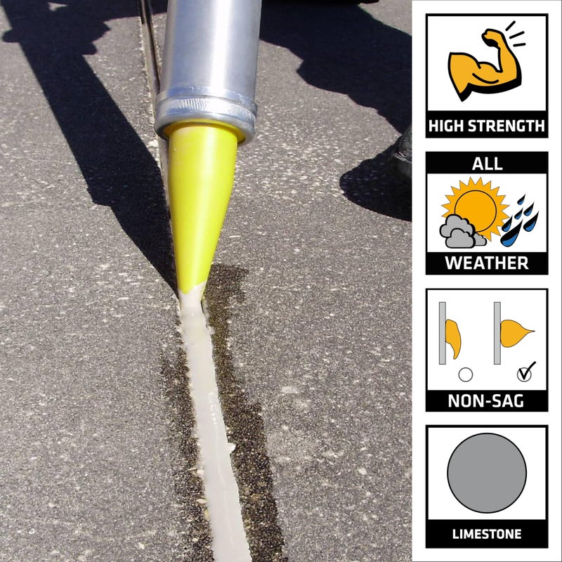SIKA Sikaflex-1A Joint Sealant, Limestone, for Green and Damp Concrete, Premium Polyurethane Adhesive for Joints, Fast Cure, 10.1 fl. oz Cartridge - Image 2